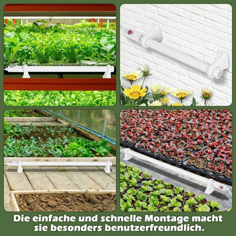 Gewächshausheizung 120W Elektrische Stabheizung Weiß für Gewächshäuser Flexible Installation