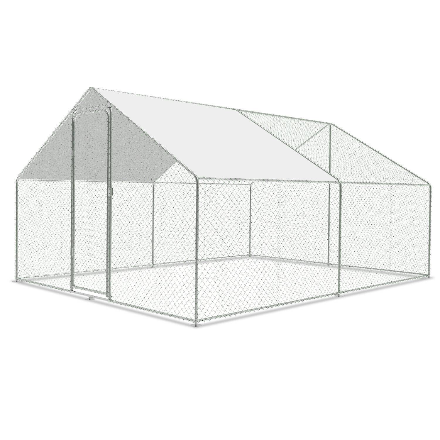 Freilaufgehege – Hühnerstall aus Metall begehbar, Tür & Riegel – Freigehege für Hühner, Kleintiere & Pflanzen - 3x4x2m mit 12 m² Lauffläche