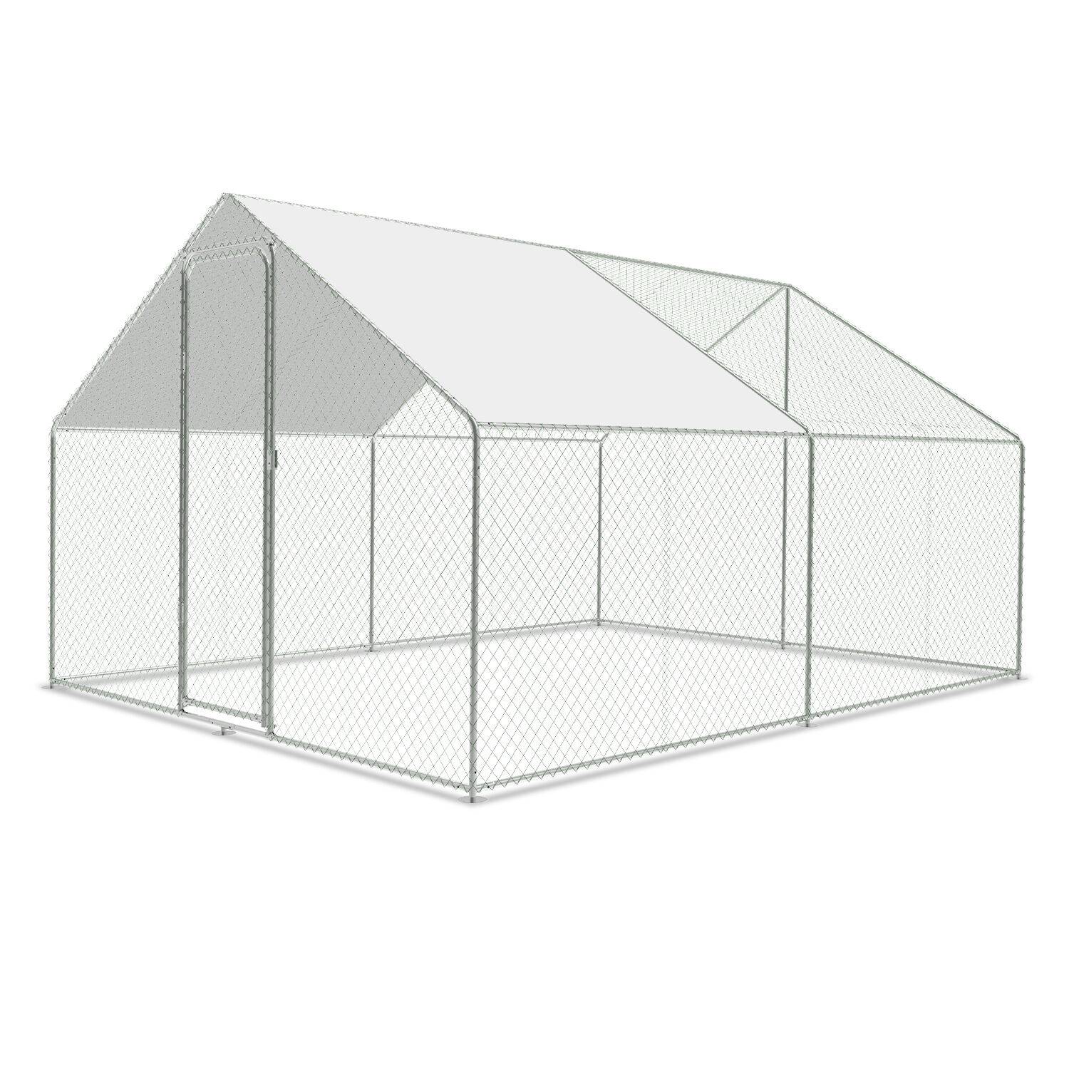 Freilaufgehege – Hühnerstall aus Metall begehbar, Tür & Riegel – Freigehege für Hühner, Kleintiere & Pflanzen - 3x3x2m mit 9 m² Lauffläche