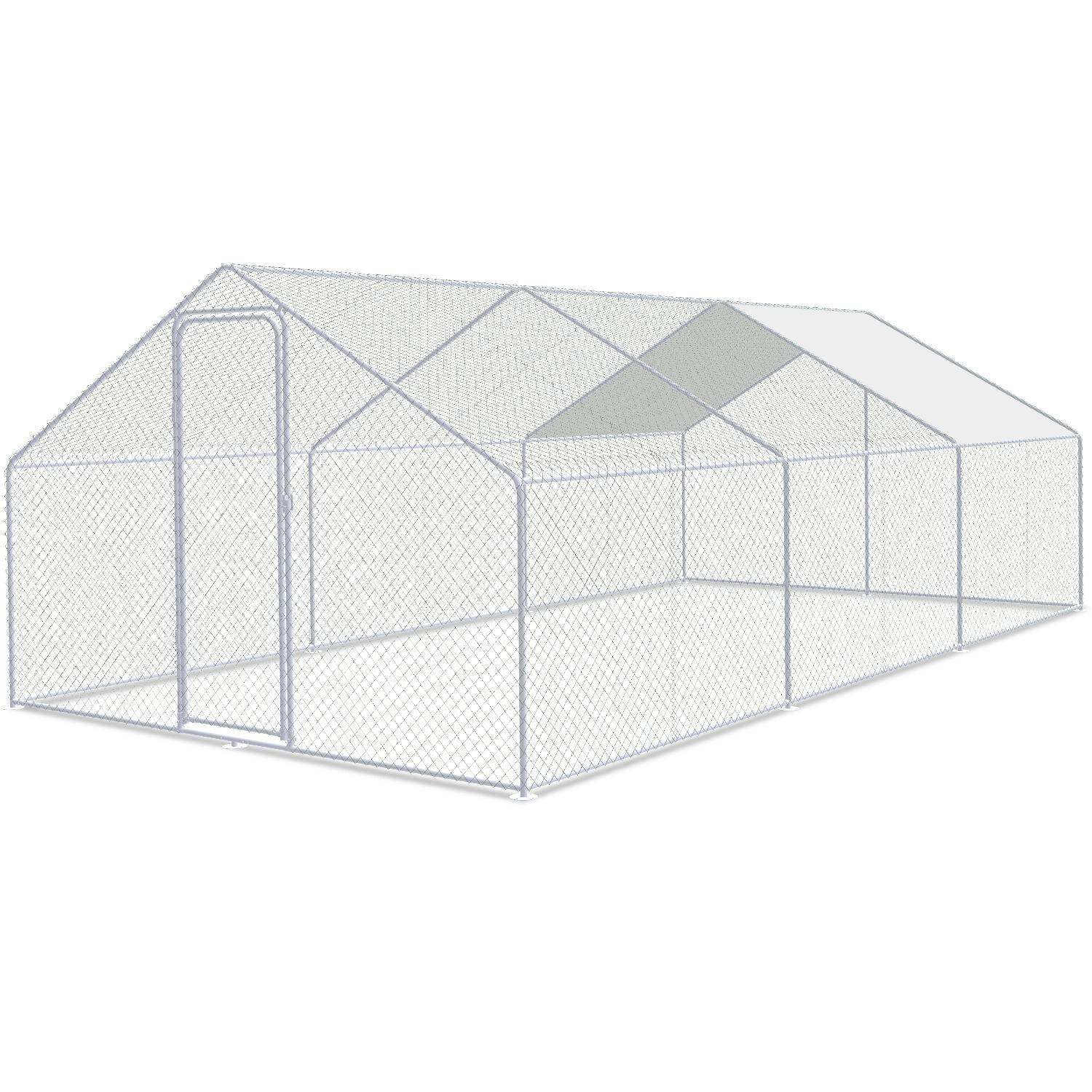 Freilaufgehege – Hühnerstall aus Metall begehbar, Tür & Riegel – Freigehege für Hühner, Kleintiere & Pflanzen - 3x6x2m mit 18 m² Lauffläche