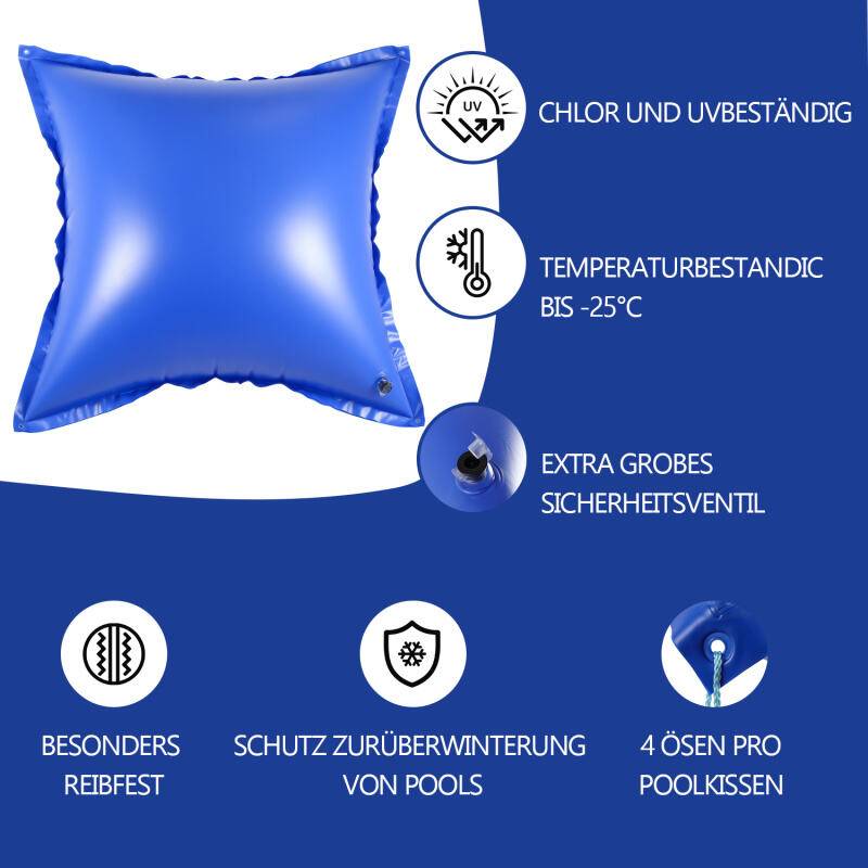 8pcs Poolkissen Pool Winter Luftkissen 122 x 122 x 60 cm, Pool Polster, Luftkissen, Winterkissen für Abdeckplanen Poolabdeckung Winter Überwinterung