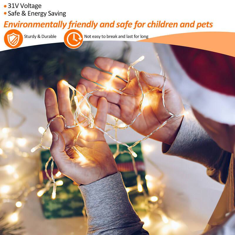 30M 300 LED Lichterkette Warmweiß 8 Lichtmodi Party Garten Innen Außen Deko Weihnachtsbeleuchtung