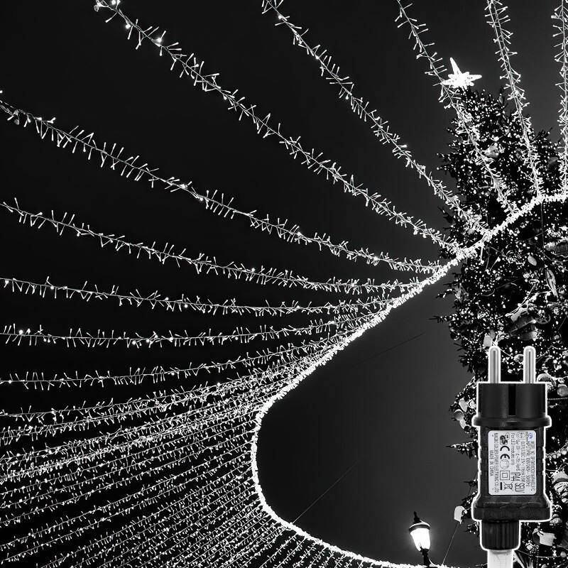 200M 1000 LED Lichterkette Kaltweiß 8 Lichtmodi Party Garten Innen Außen Deko Weihnachtsbeleuchtung