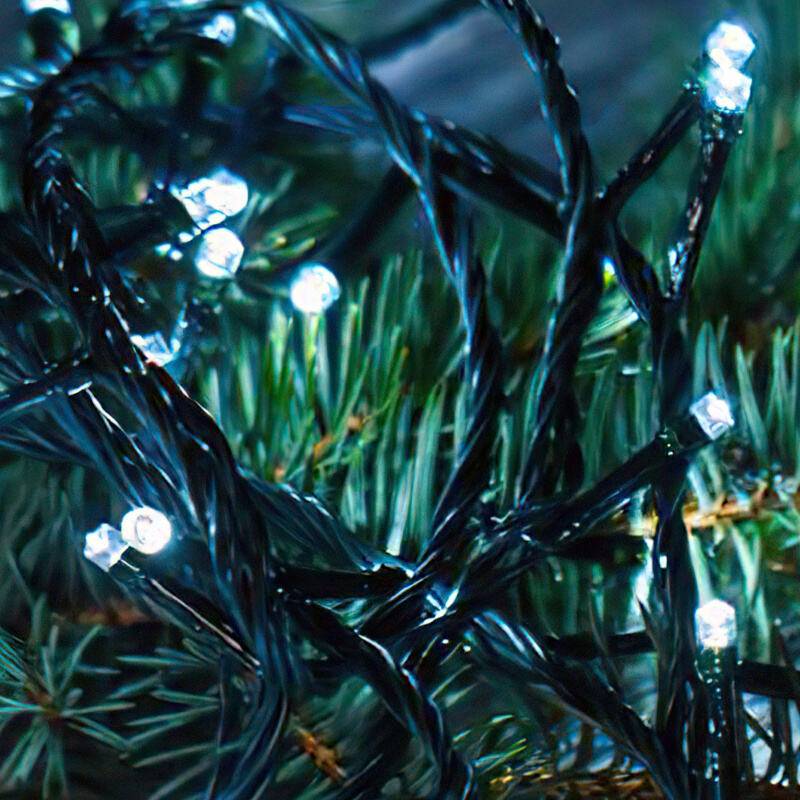 Lichterkette 20m 200LED 8 Lichtmodi IP44 Wasserdicht Weihnachten Hochzeit Party Garten Deko, kaltweiß