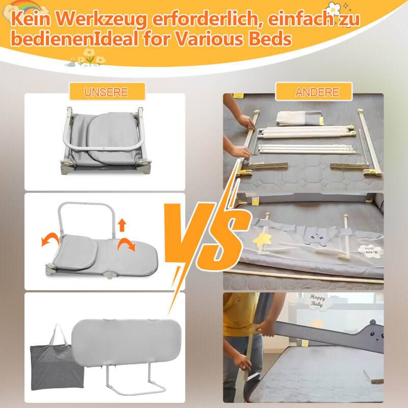 Bettgitter Bettschutzgitter Kinderbettgitter für Kinder Babybettgitter Kinderbettschutzgitter 180cm
