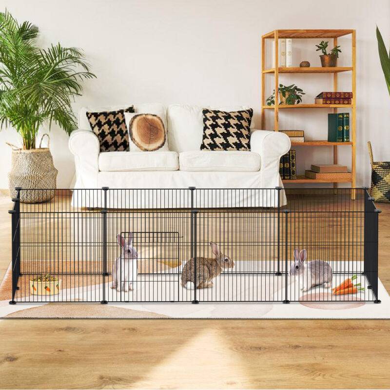 Freigehege Laufgitter Freigehege DIY Kaninchen Welpenauslauf 12 Stück 35x35cm
