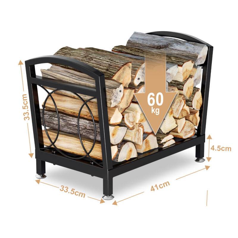 Kaminholzregal 40 x 33 x 40 cm Brennholzregal Kaminholzständer Metall Stapelhilfe