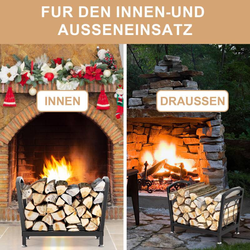 Kaminholzregal 40 x 33 x 40 cm Brennholzregal Kaminholzständer Metall Stapelhilfe