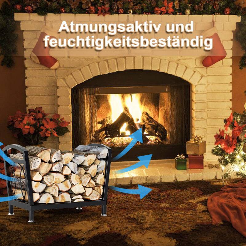 Kaminholzregal 40 x 33 x 40 cm Brennholzregal Kaminholzständer Metall Stapelhilfe