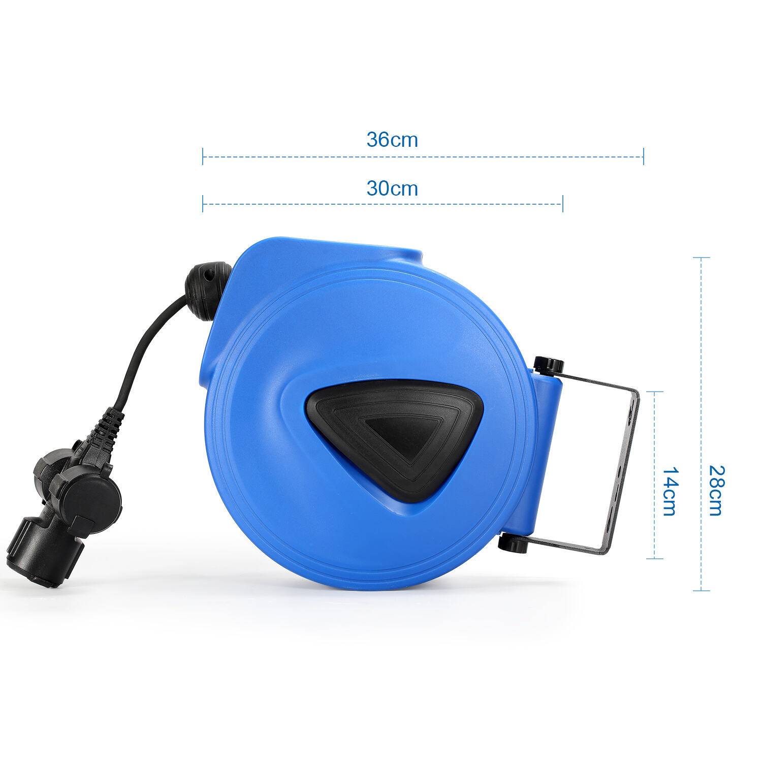 Automatische Kabeltrommel 20m + 1.5m Kabelaufroller 180°Schwenkbar Einzelne Löcher Überhitzungsschutz Schutzkontaktstecker