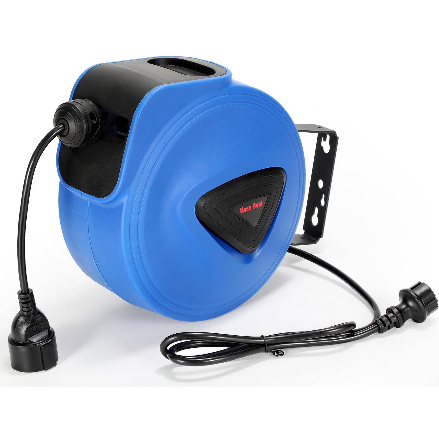 Automatische Kabeltrommel 20m + 1.5m Kabelaufroller 180°Schwenkbar 3 Löcher Schutzkontaktstecker Überhitzungsschutz
