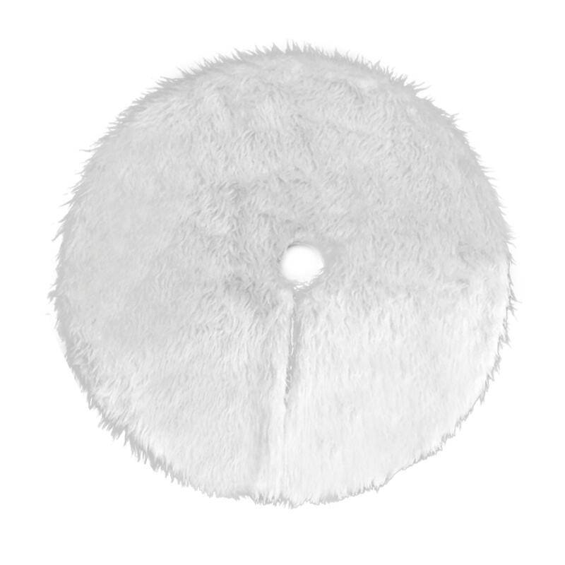90cm Weihnachtsbaum-Teppich Tannenbaum Decke kunstfell Weiß Rund Rock Teppich Filz für Schnee Christbaum Weihnachtsbaum Deko Weihnachtsbaumdecke