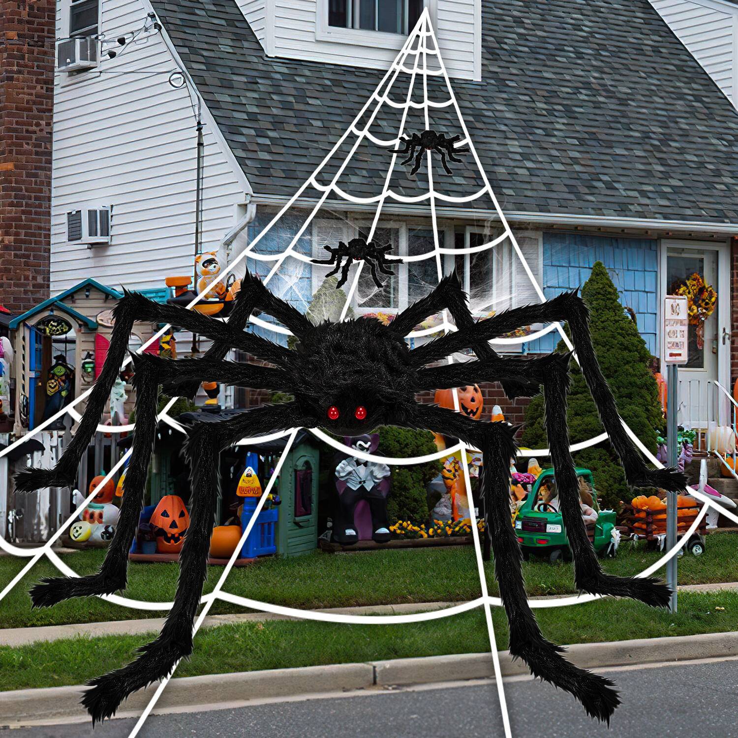 Spinnennetz 5M Wänden Dekor Halloween Haarige Spinne Netz Outdoor Dekor