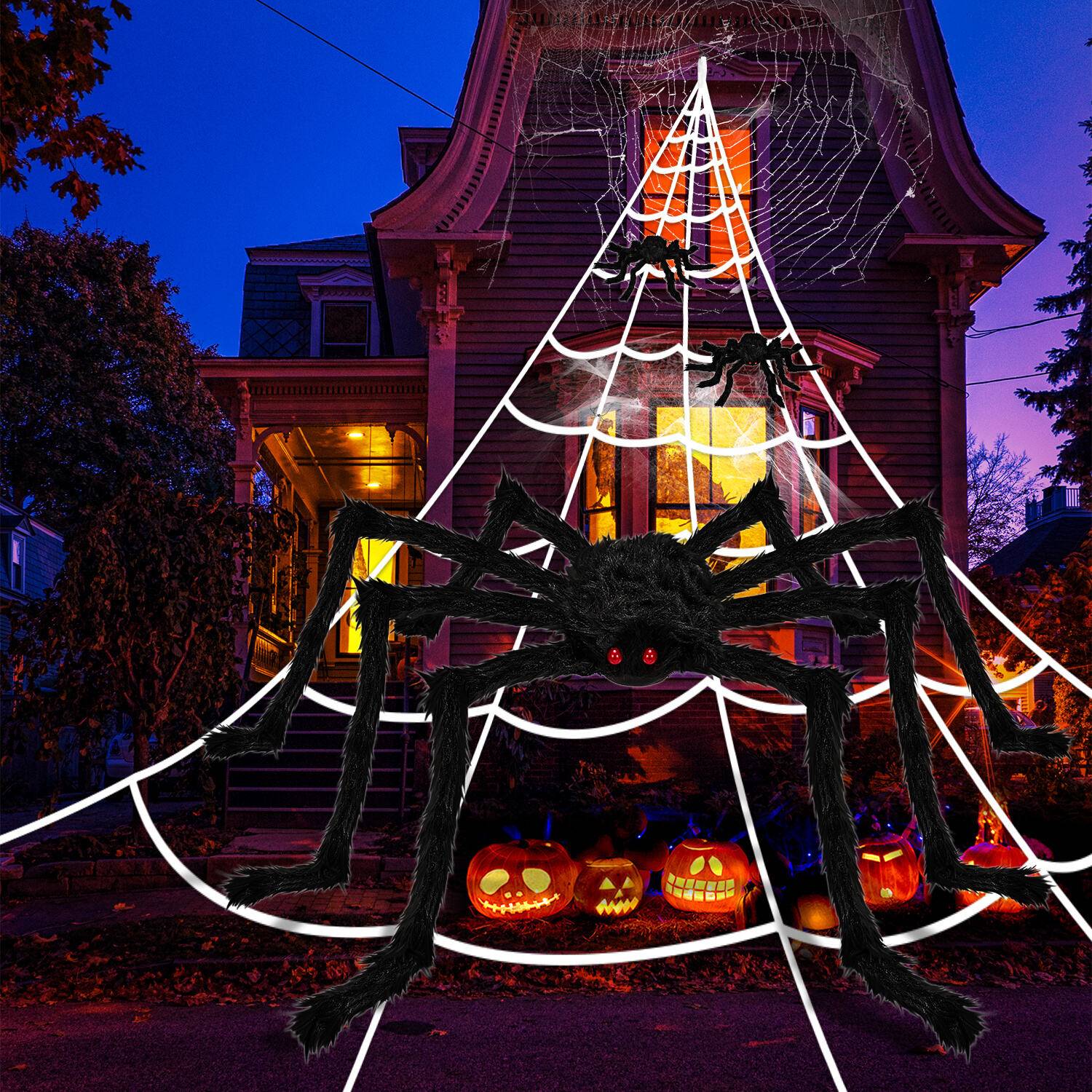 Spinnennetz 5M Wänden Dekor Halloween Haarige Spinne Netz Outdoor Dekor