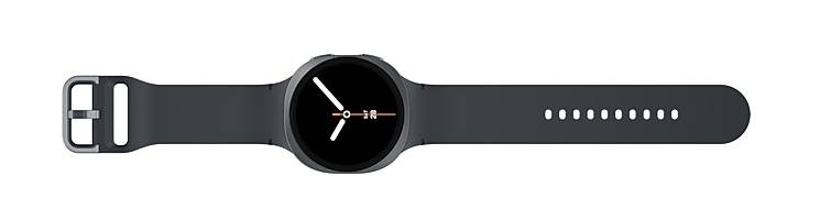 Samsung Galaxy Watch8 - 44 mm - Carbon-Schwarz - intelligente Uhr mit Sportband - Gummi - Graphit - Bandgröße: M/L - Anzeige 3.7 cm (1.47")