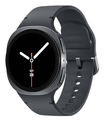 Samsung Galaxy Watch8 - 40 mm - Carbon-Schwarz - intelligente Uhr mit Sportband - Gummi - Graphit - Bandgröße: S/M - Anzeige 3.4 cm (1.34")