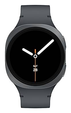 Samsung Galaxy Watch8 - 40 mm - Carbon-Schwarz - intelligente Uhr mit Sportband - Gummi - Graphit - Bandgröße: S/M - Anzeige 3.4 cm (1.34")