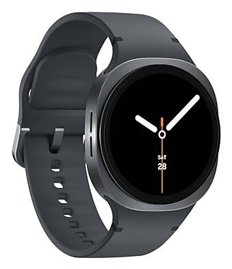 Samsung Galaxy Watch8 - 40 mm - Carbon-Schwarz - intelligente Uhr mit Sportband - Gummi - Graphit - Bandgröße: S/M - Anzeige 3.4 cm (1.34")