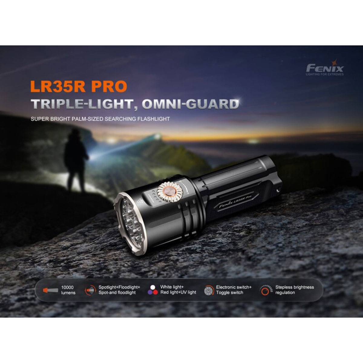 Fenix LR35R Pro LED Taschenlampe 10.000 Lumen - Schwarz