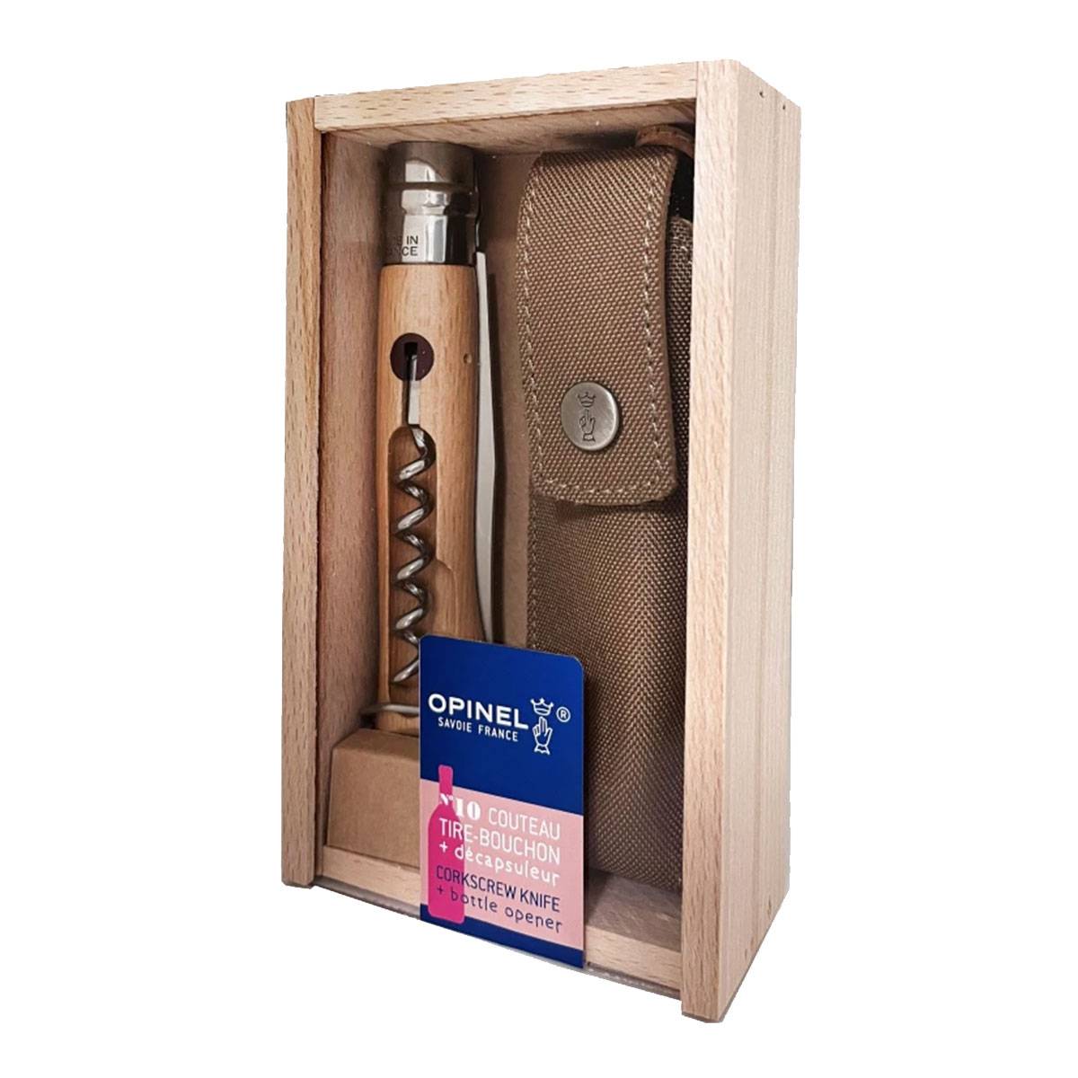 Opinel No 10 Taschenmesser Mit Korkenzieher Inkl. Etui - Geschenkbox