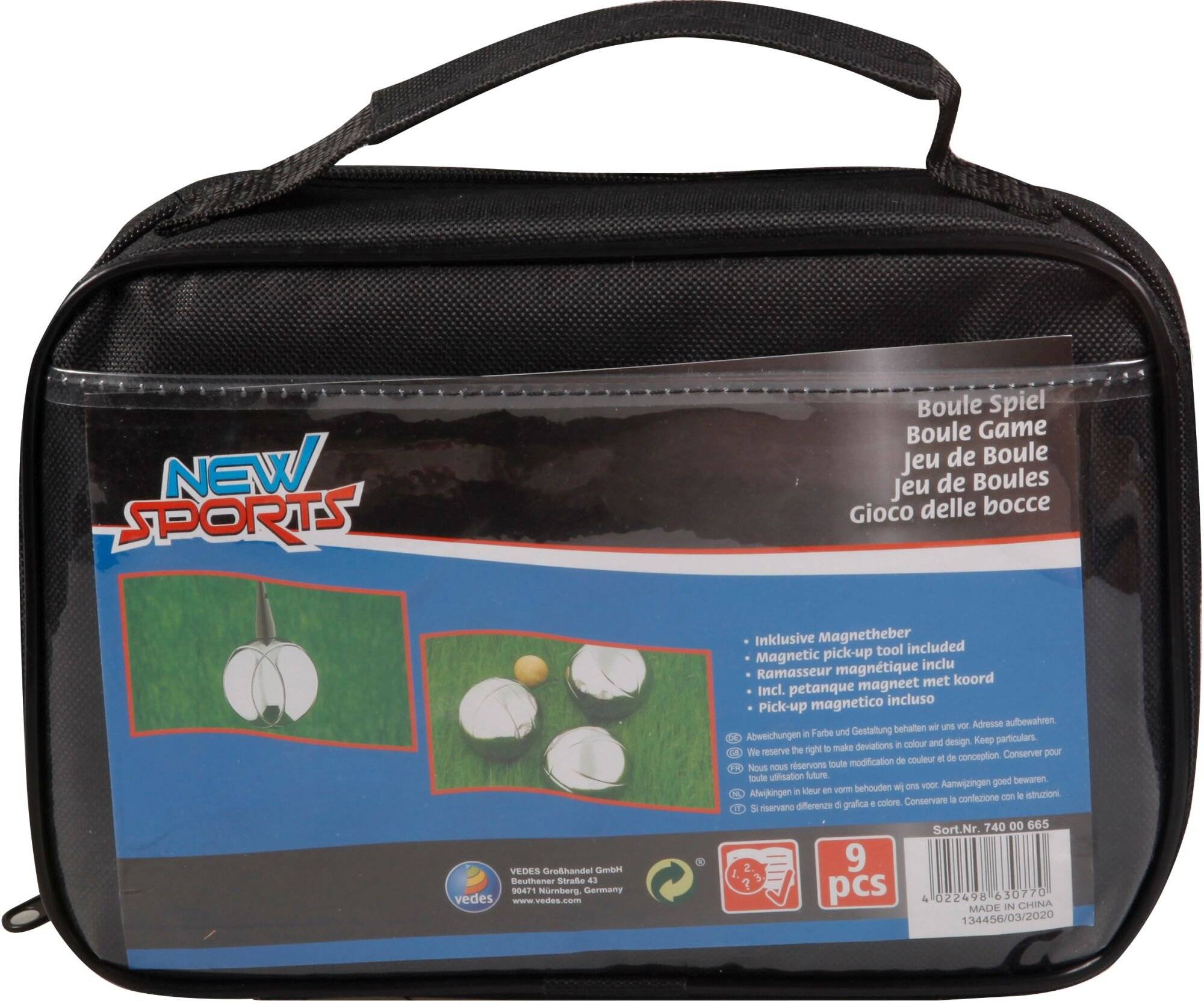 Vedes New Sports Boule Spiel mit Magnetheber