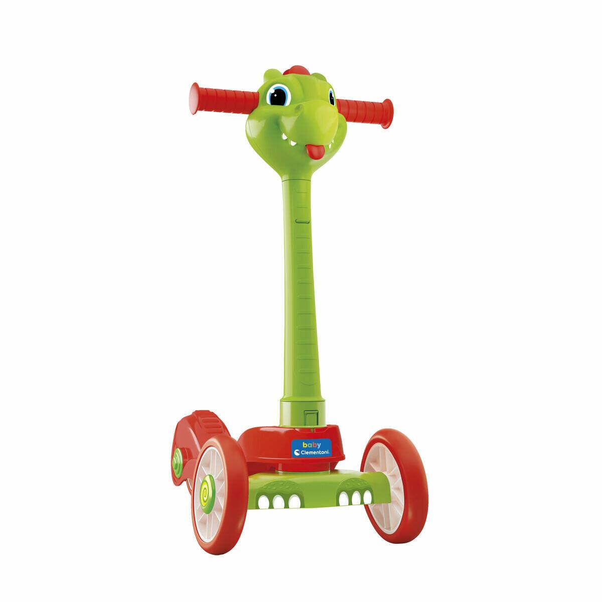 CLEMENTONI Unisex Kinder 120 Baby Dragon Push Scooter 2 Jahre mit 3 Rädern, Outdoor-Spiel und Innen-Made in Italy, Mehrfarbig, 17738