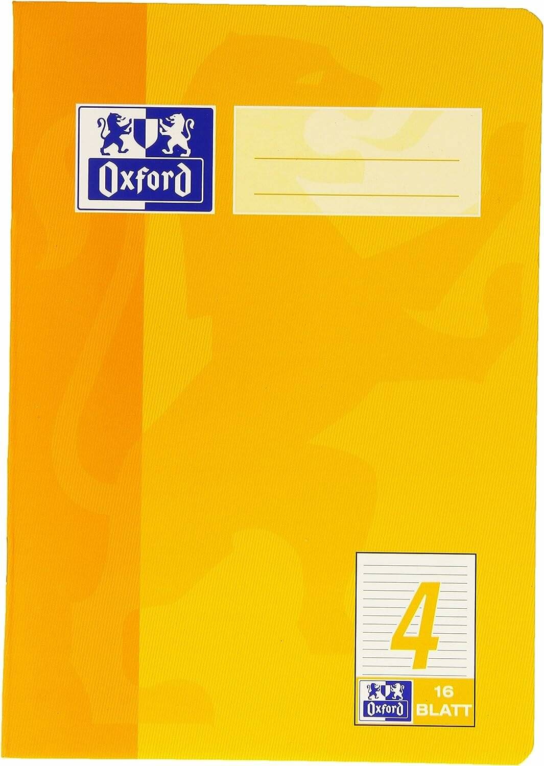 OXFORD Schulheft Lineatur 4 liniert DIN A5 ohne Rand, 16 Blatt