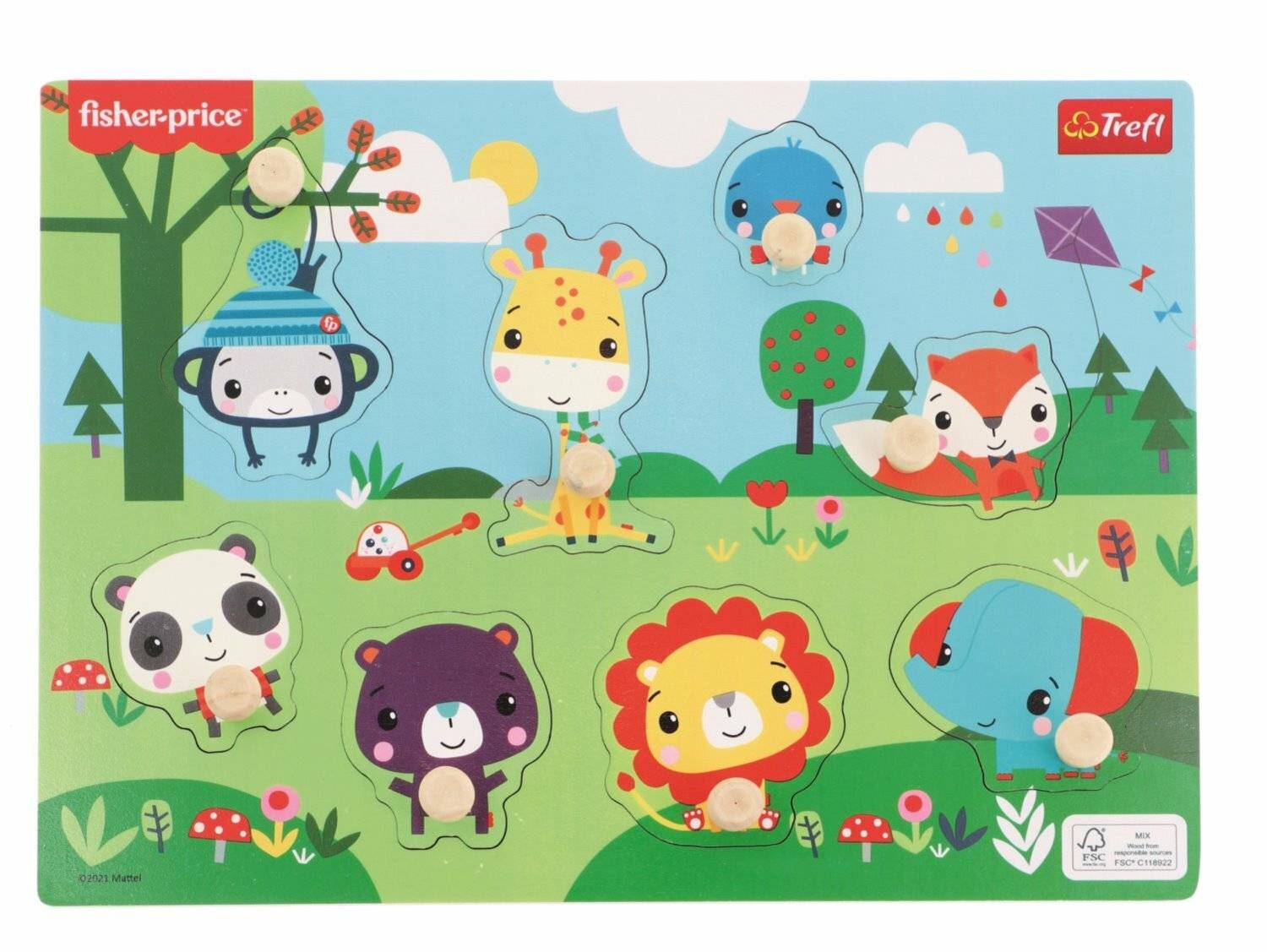TREFL Fisher Price Wildtiere Holzpuzzle