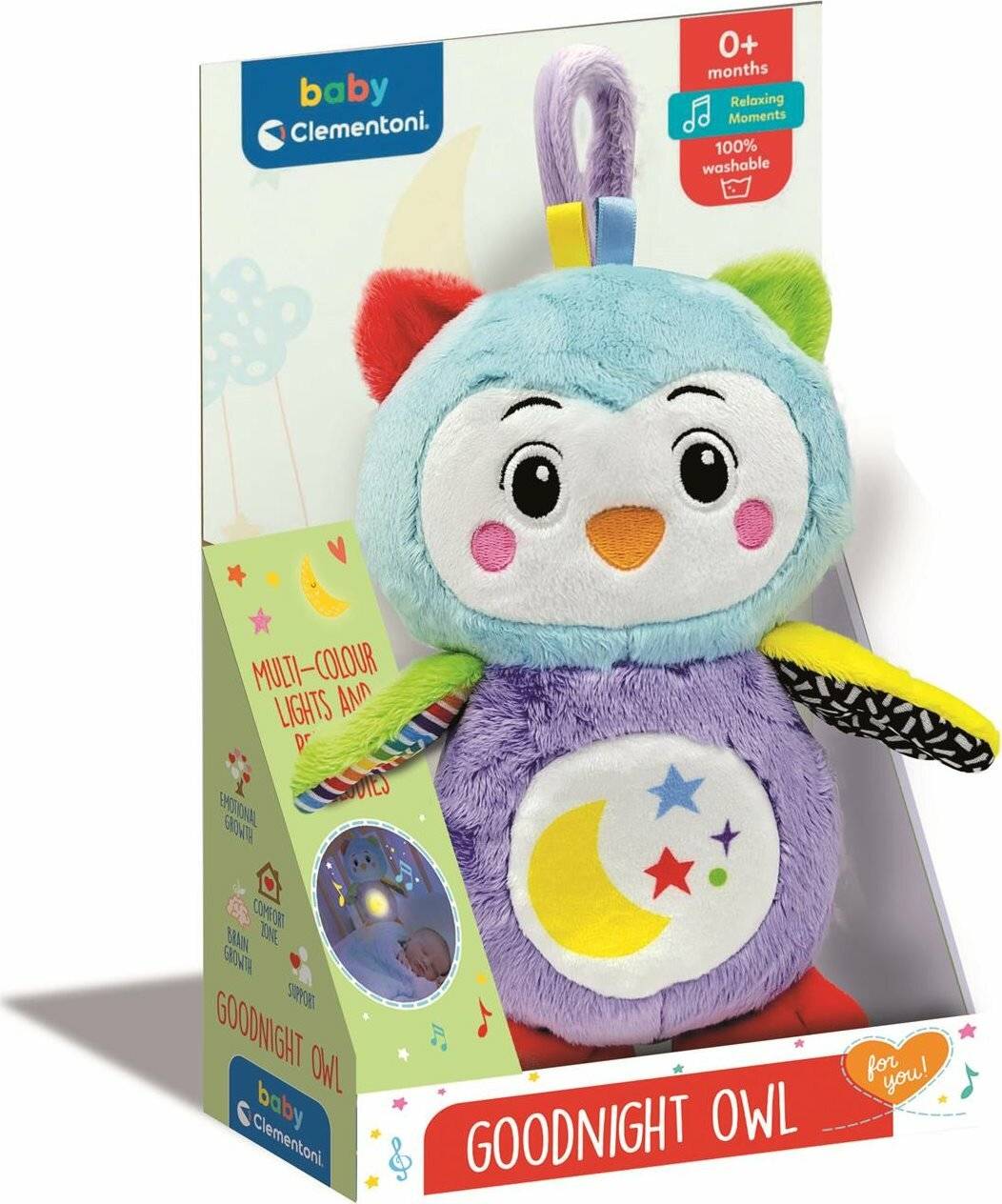 CLEMENTONI BABY Plüsch-Eule für gute Nacht mit Licht