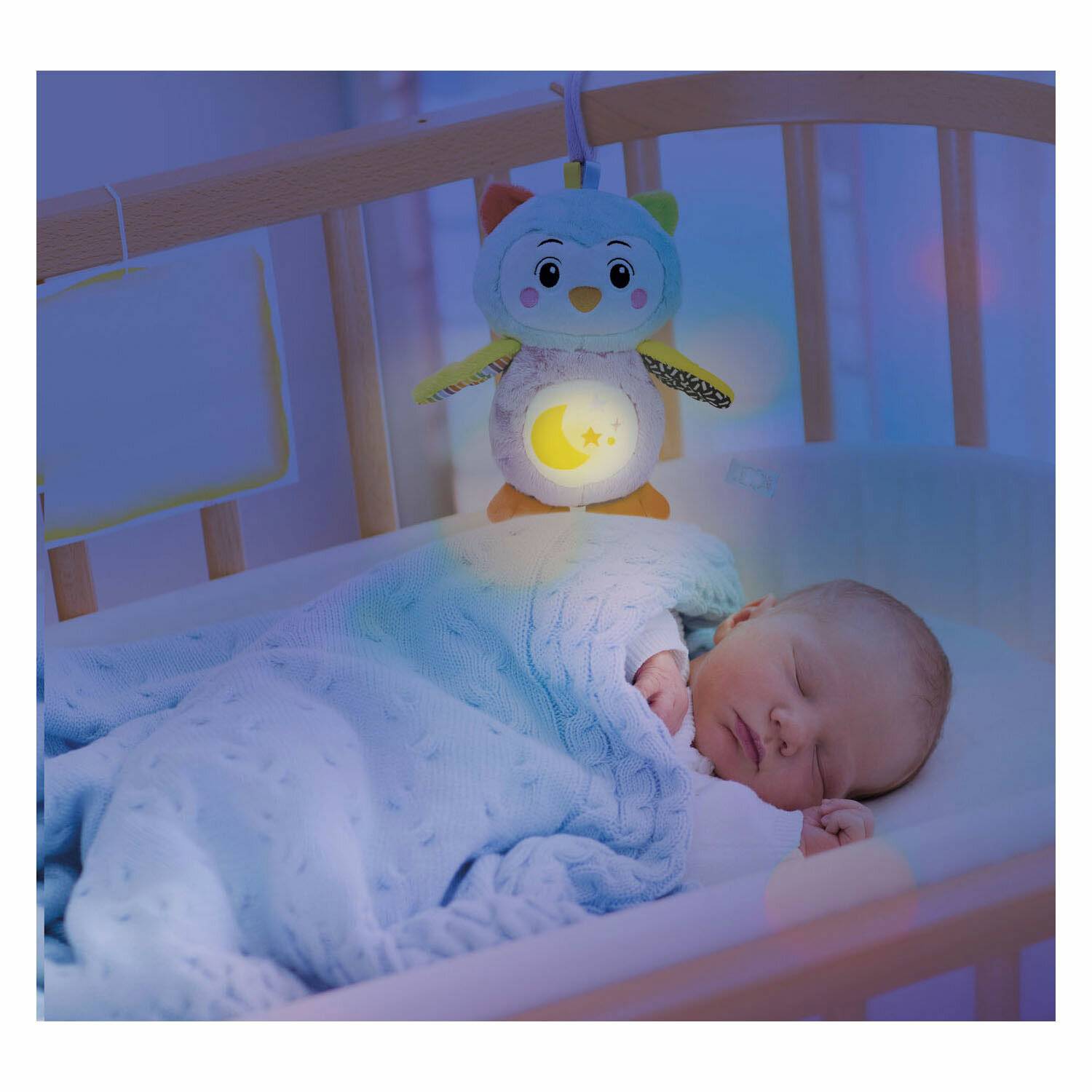 CLEMENTONI BABY Plüsch-Eule für gute Nacht mit Licht