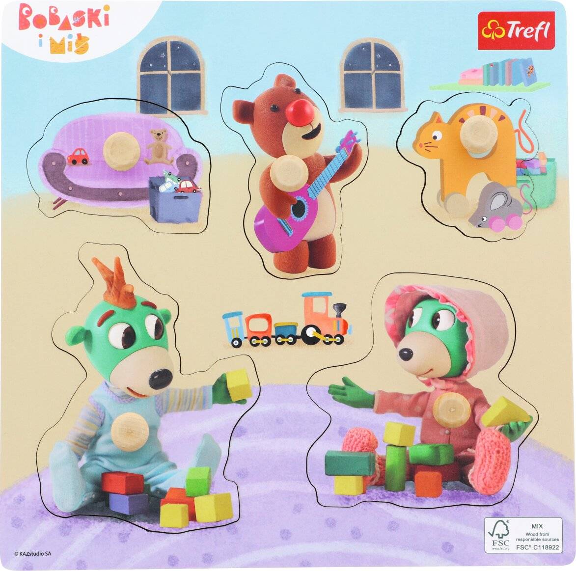 Holzpuzzle Treblets und Teddybär