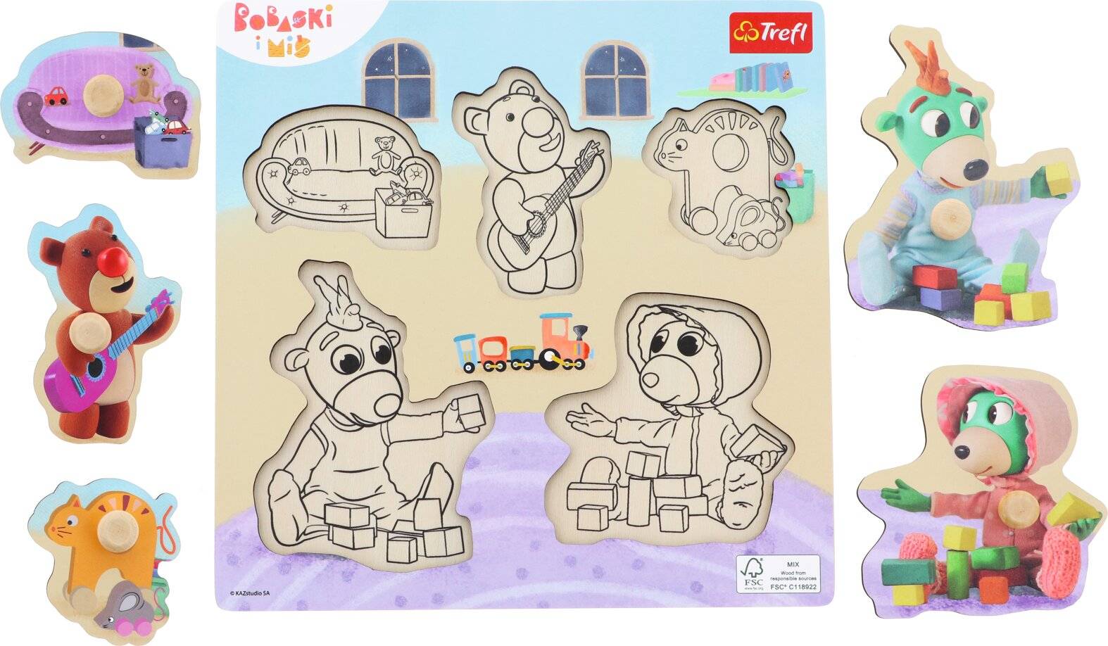 Holzpuzzle Treblets und Teddybär