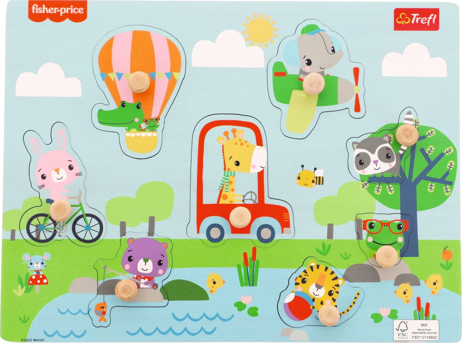 TREFL Fisher Price Holzpuzzle Tiere