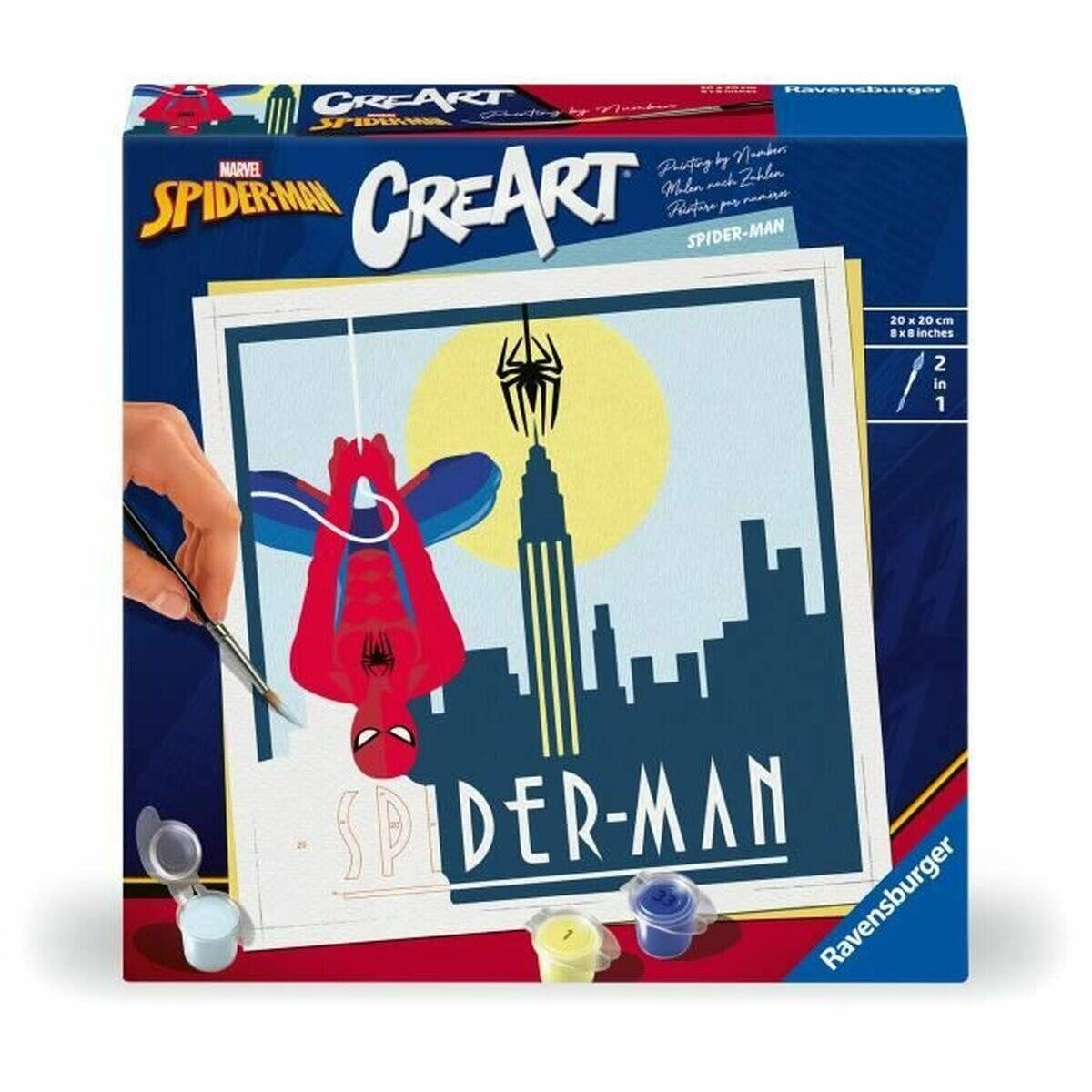 Marvel CreArt Malen nach Zahlen Malset Spider-Man 20 x 20 cm