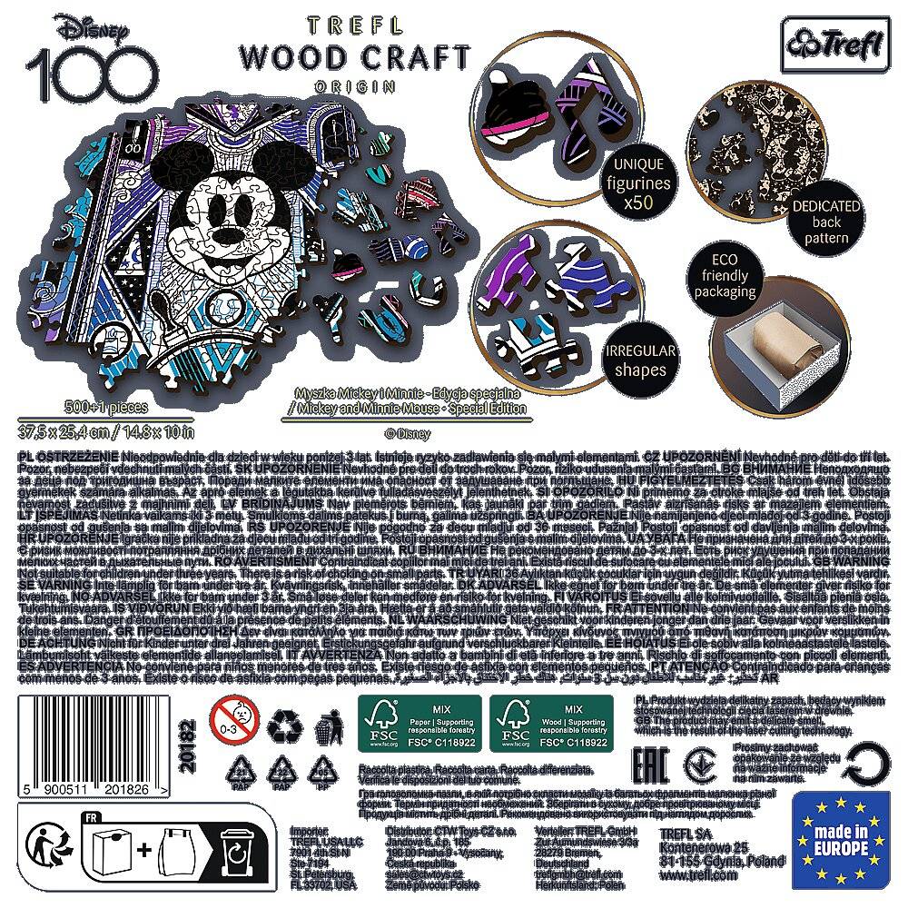 TREFL Wood Craft Origin Puzzle Mickey Mouse und Minnie 501 Teile