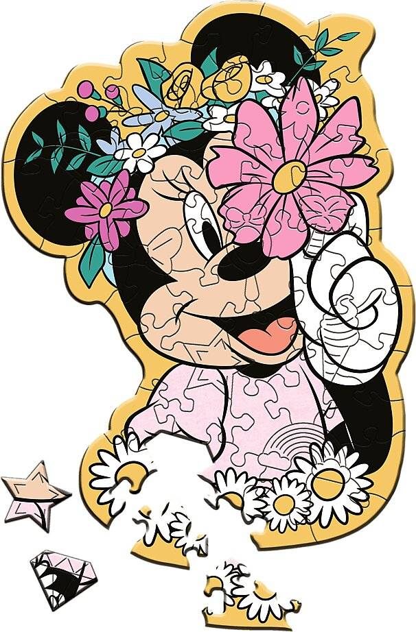 TREFL Wood Craft Junior Puzzle In der Welt von Minnie Mouse 50 Teile