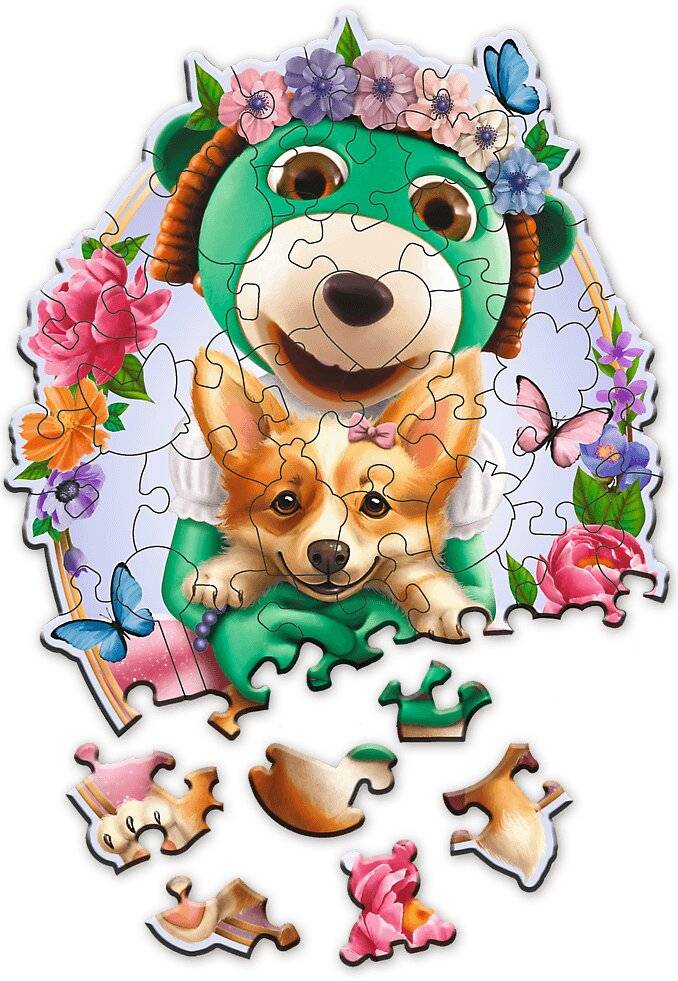 Wood Craft Junior Puzzle Happy Trefoils 50 Teile