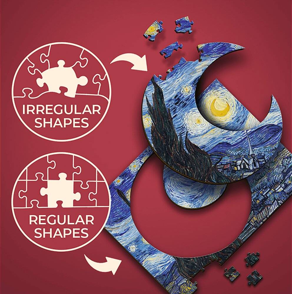 TREFL Holzpuzzle Art: Vincent van Gogh - Sternennacht 200 Teile
