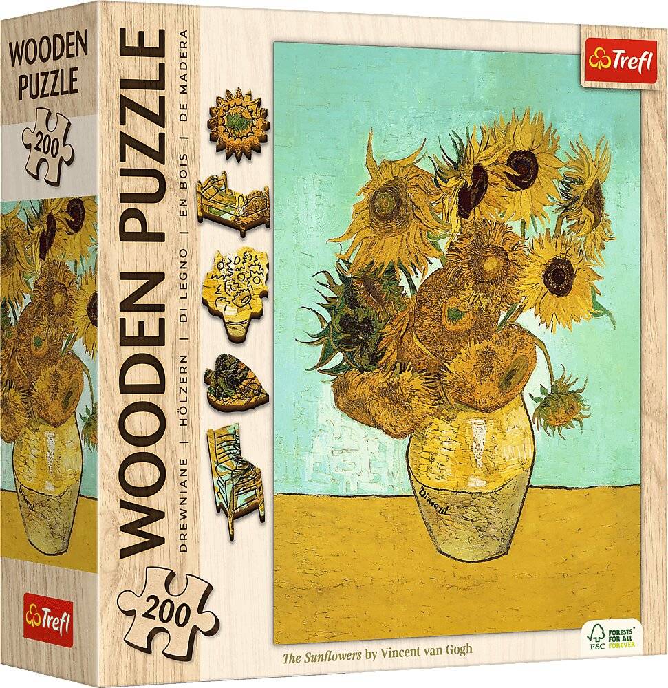 TREFL Holzpuzzle Art: Vincent van Gogh - Sonnenblume 200 Teile
