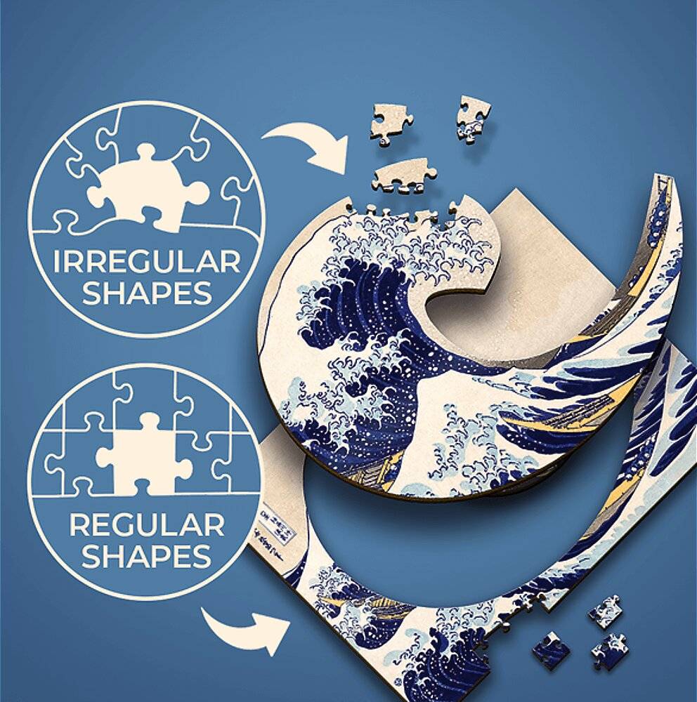 TREFL Holzpuzzle Art: Hokusai - Die groß e Welle von Kanagawa 200 Teile