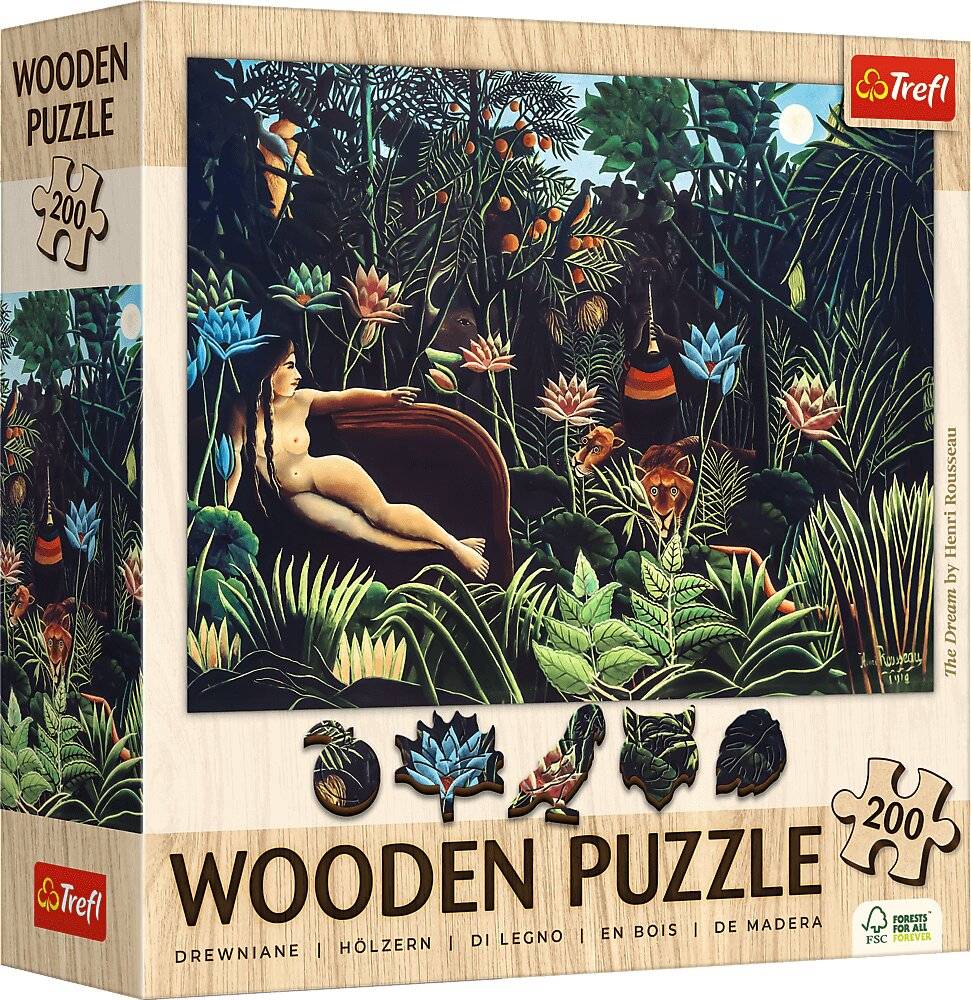TREFL Holzpuzzle Art: Henri Rousseau - Der Traum 200 Teile