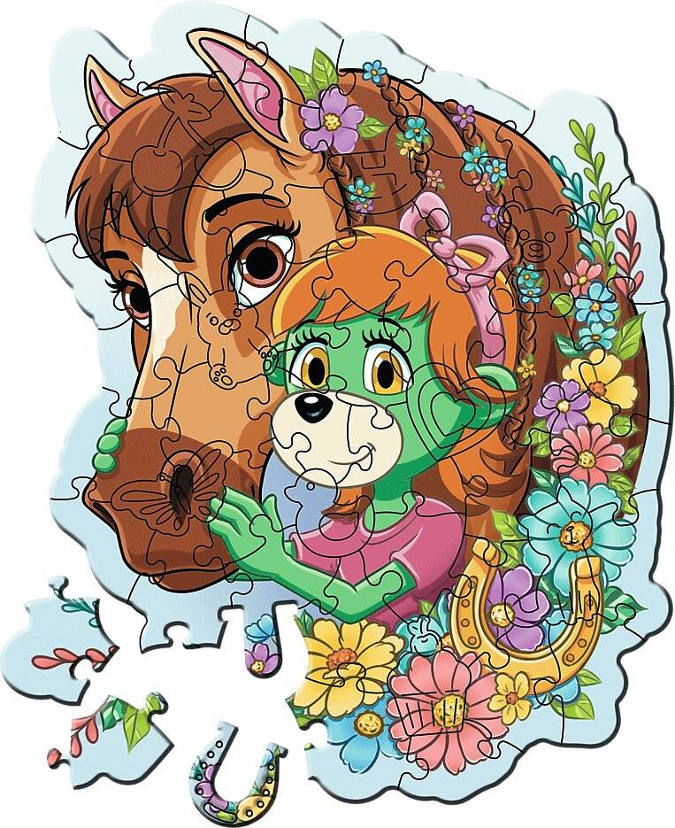 Hö lzernes Konturpuzzle Treflici: Happy Family 50 Teile