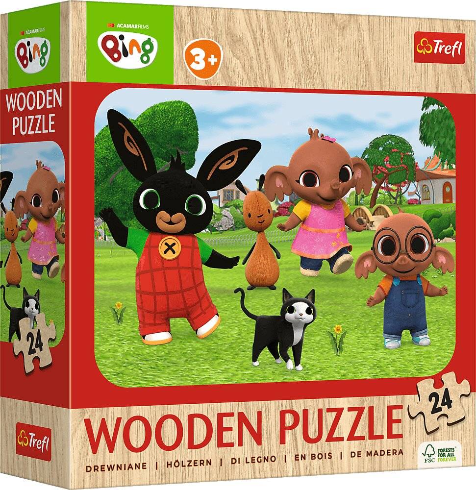 TREFL Bing Holzpuzzle: Bing treffen 24 Teile