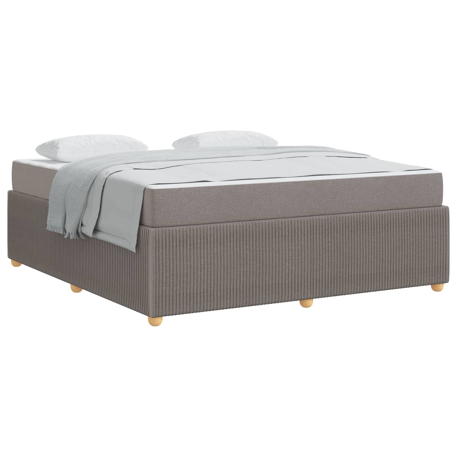 vidaXL Bettrahmen mit Matratze Taupe 180 x 200 cm Stoff