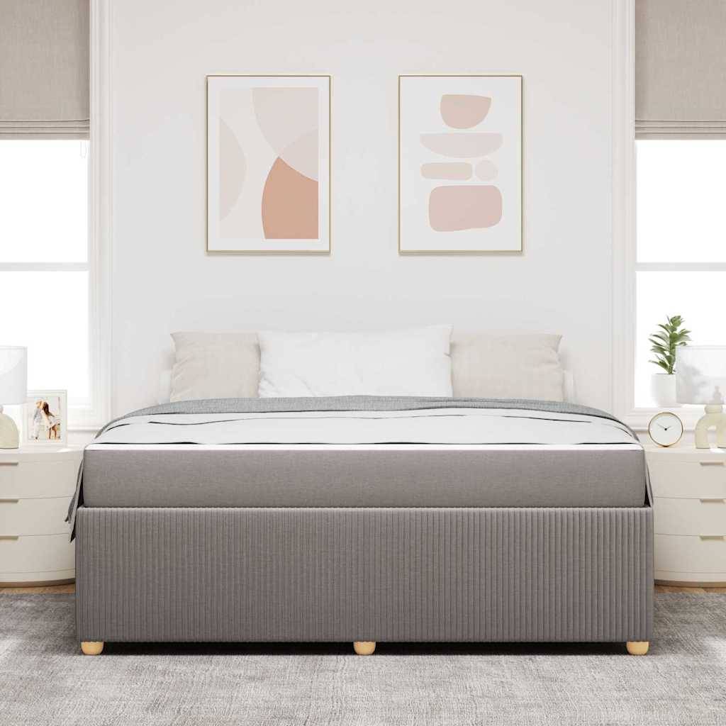 vidaXL Bettrahmen mit Matratze Taupe 180 x 200 cm Stoff