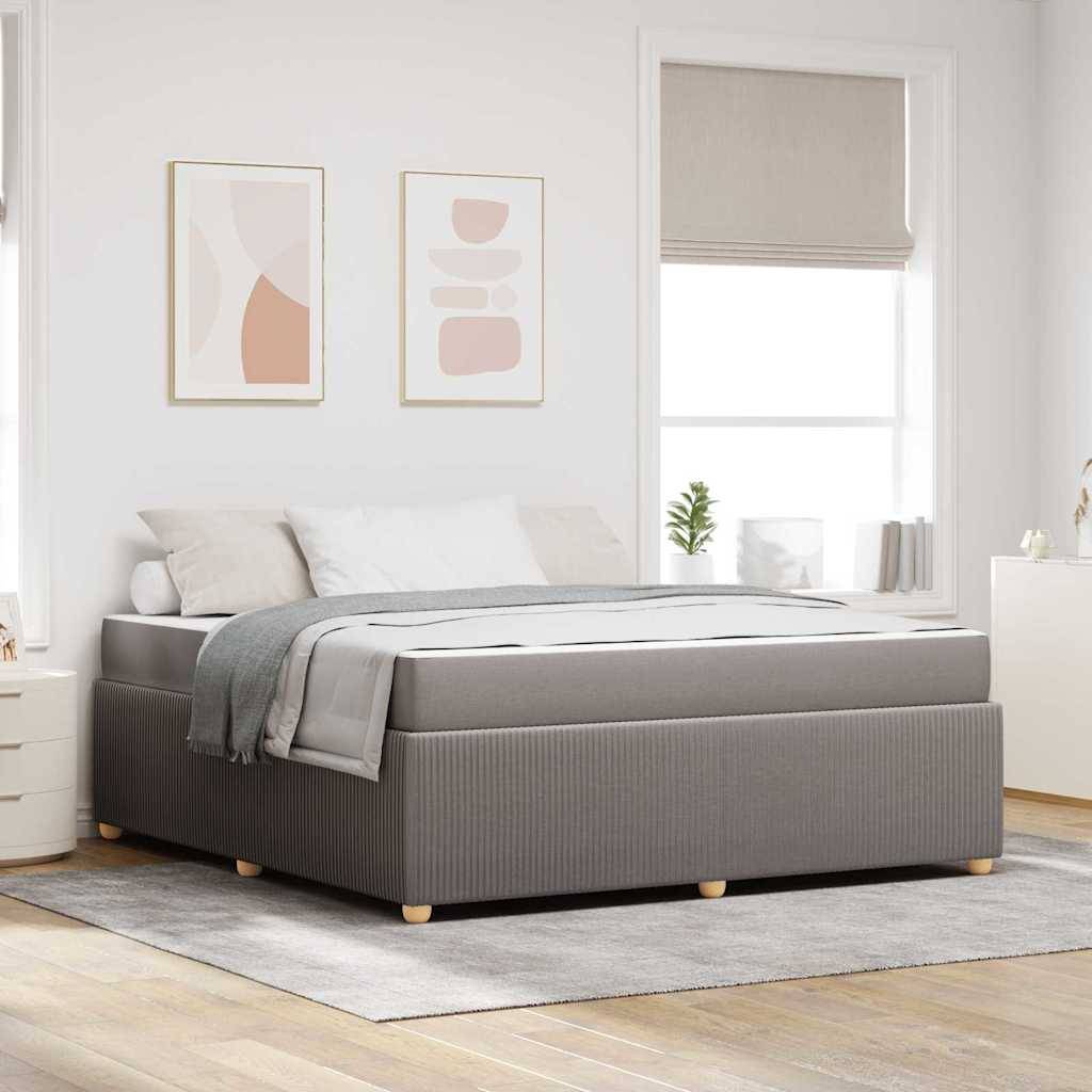 vidaXL Bettrahmen mit Matratze Taupe 180 x 200 cm Stoff