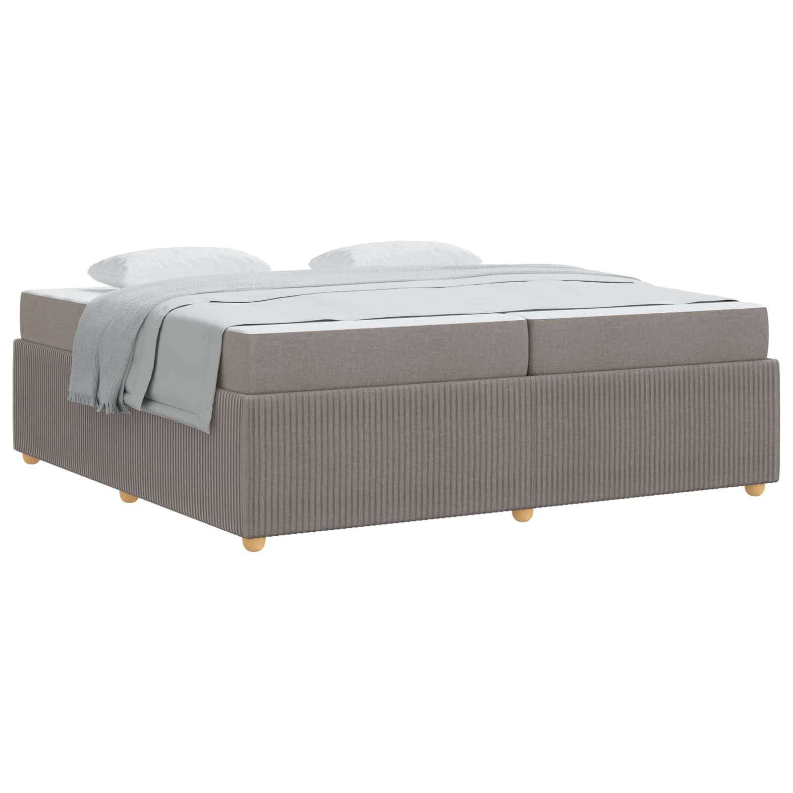 vidaXL Bettrahmen mit Matratze Taupe 200 x 200 cm Stoff