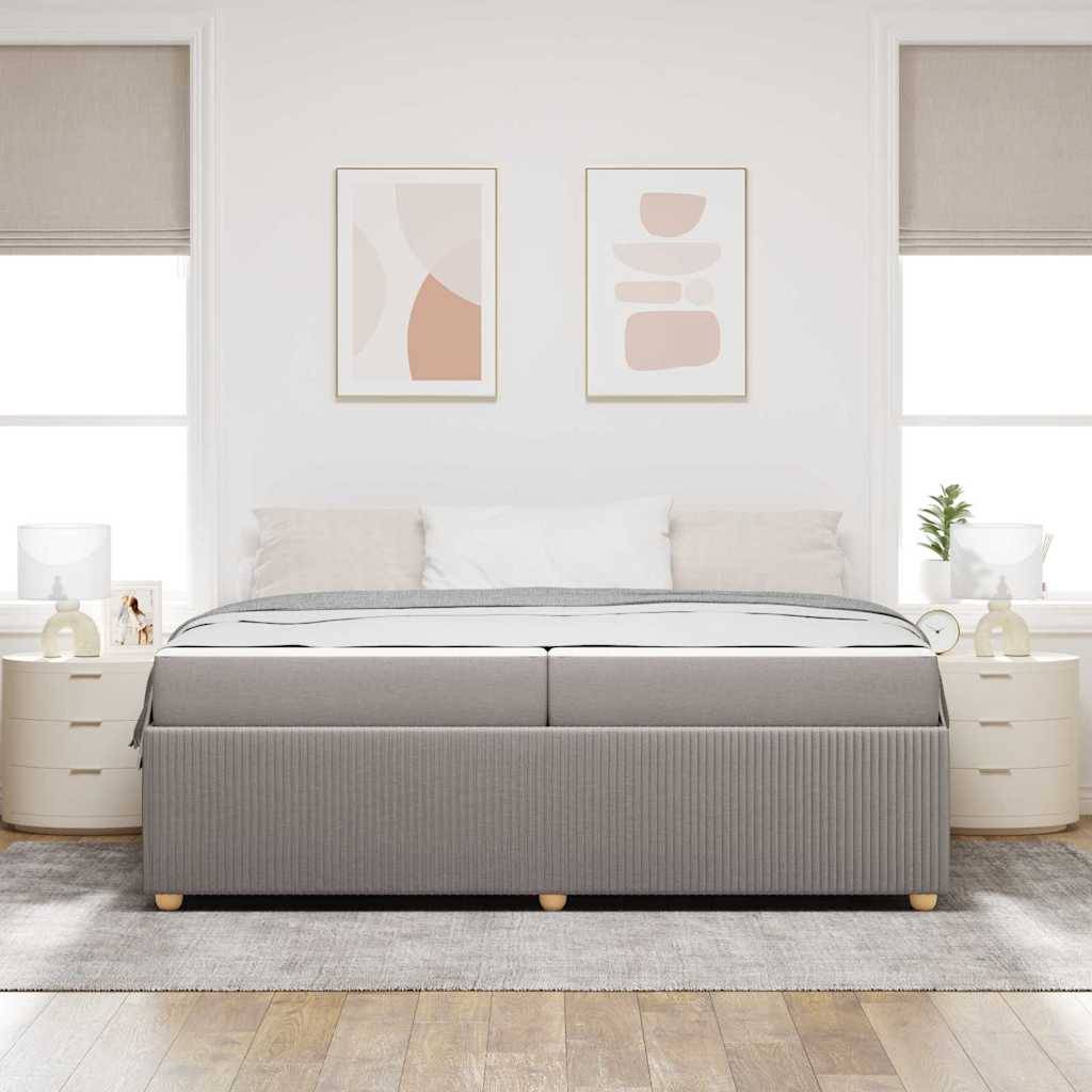 vidaXL Bettrahmen mit Matratze Taupe 200 x 200 cm Stoff