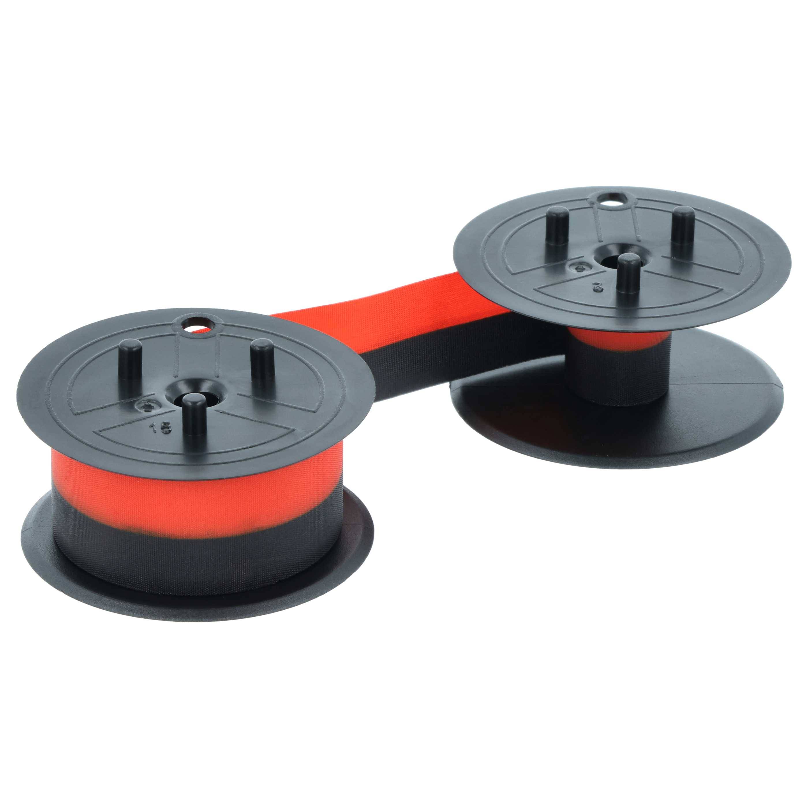 vhbw 10x Farbrolle, Farbwalze Schwarz Rot kompatibel mit Triumph-Adler Twen 131, 1218 Taschenrechner, Registrierkasse