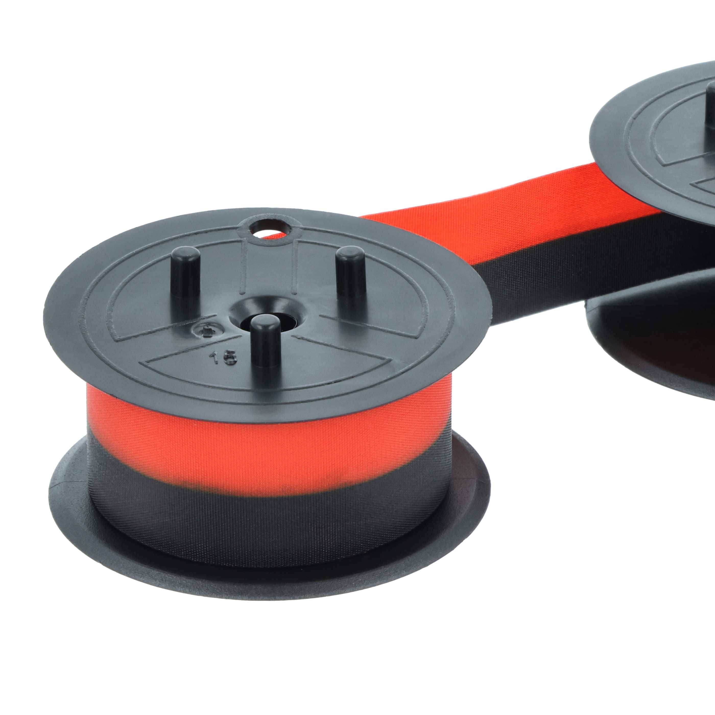 vhbw 10x Farbrolle, Farbwalze Schwarz Rot kompatibel mit Triumph-Adler Twen 131, 1218 Taschenrechner, Registrierkasse